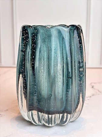 Vaso de Vidro Italy Azul 10x8