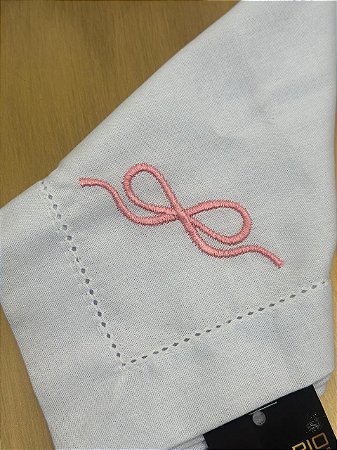 Guardanapo Bordado Laço Rosa