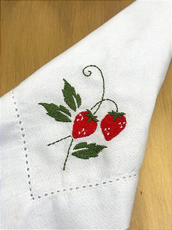 Guardanapo Branco Morango