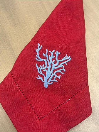 Guardanapo Vermelho Bordado Marítimo