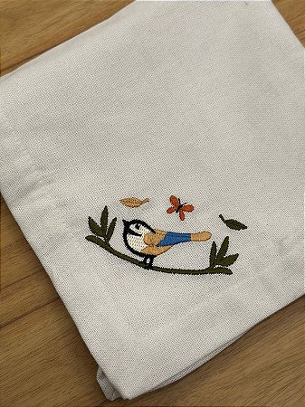 Guardanapo Bordado Pássaro