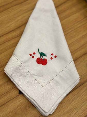 Guardanapo Branco Cereja