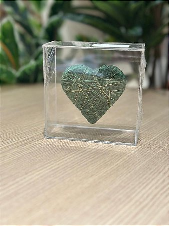 Acrílico coração P Verde