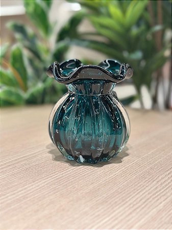 Vaso Vidro Verde Murano
