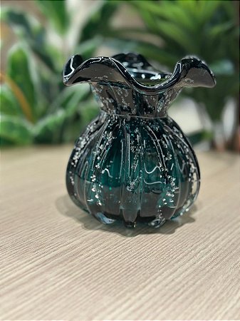 Vaso Vidro Verde Murano