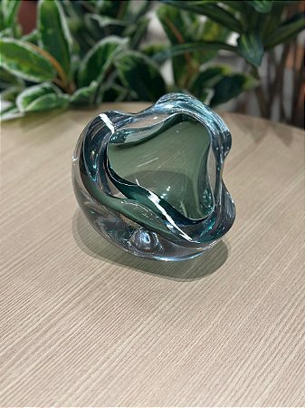 Vaso Vidro Verde Estilo Murano