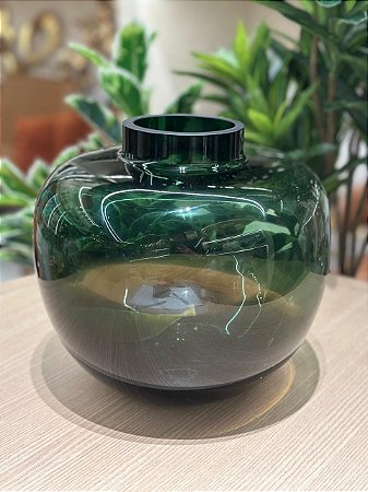 Vaso Vidro Verde e Marrom