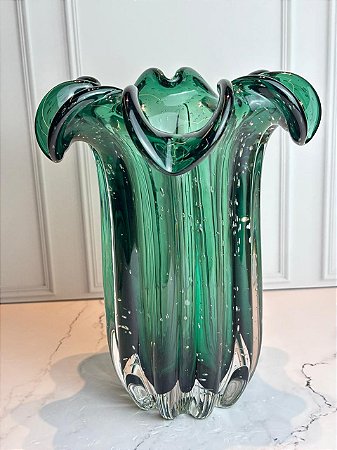 Vaso de Vidro Flat Italy Verde