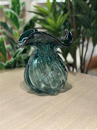 Vaso Vidro Verde Murano