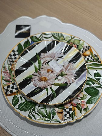 Prato Sobremesa Floral Chess