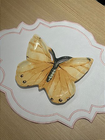 Prato Sobremesa Relevado Dourado Butterfly
