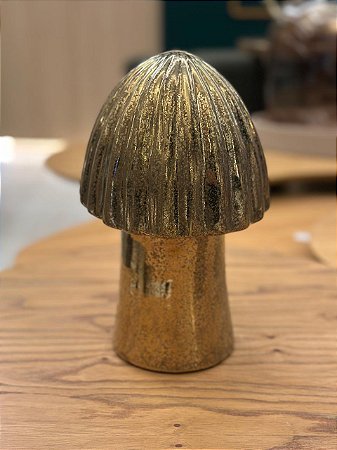 Cogumelo Decorativo Dourado