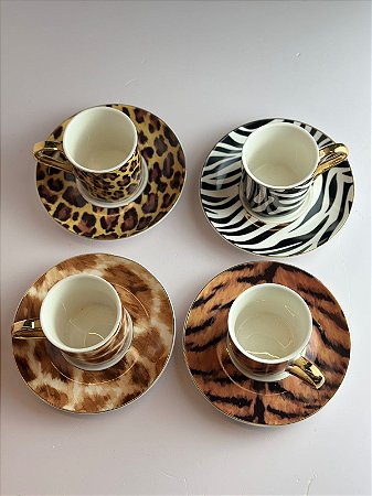 Jogo 4 Xícaras de café Aretha 90ml