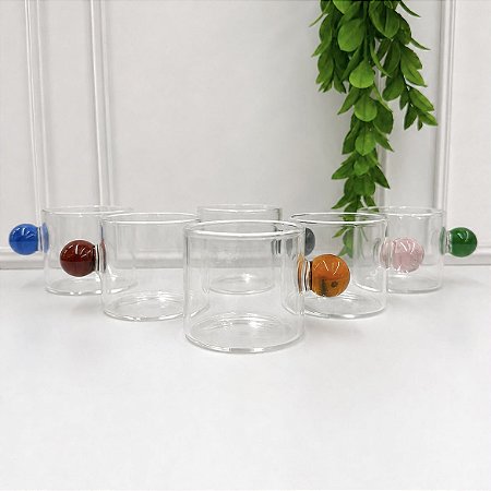 Jogo 6 Xícaras Palla Borossilicato 80ml