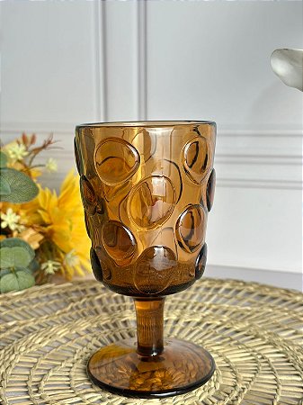 Taça Vidro Textura Bolha Ambar 260ml