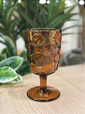 Taça Vidro Textura Bolha Ambar 260ml