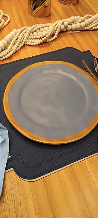 Prato Raso Azul c/ filete Amassada