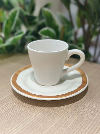 Xícara Chá Bege c/ Filete Amassada