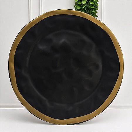 Porta Torta c/ Pé Preto Filete Amassada