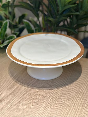 Prato Bolo c/ Pé Bege Filete Amassada