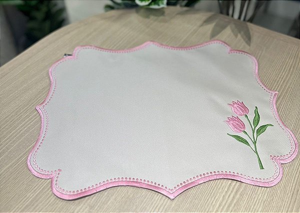 Americano Retangular Tulipa Rosa