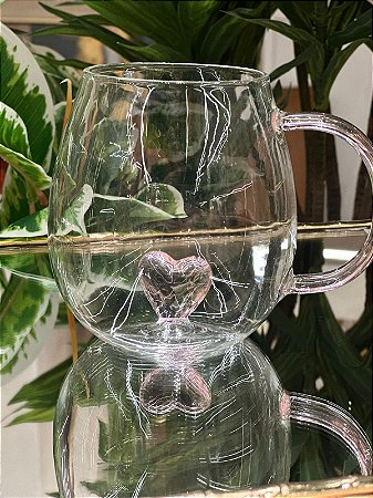 Caneca Borossilicato 3D 350ml - Coração