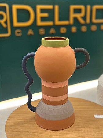 Vaso c/ Alça Cordel - 21x27x13 cm - Terracota