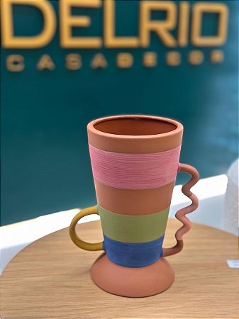 Vaso c/ Alça Cordel - 21x27x13 cm - Terracota