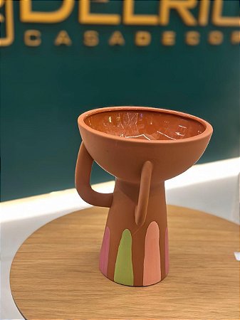 Vaso c/ Alça Cordel - 21x27x13 Terracota