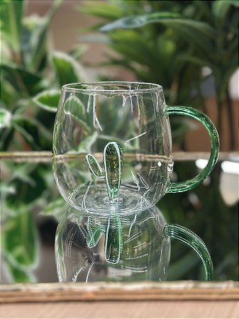 Caneca Borossilicato 3D 350ml - Cacto