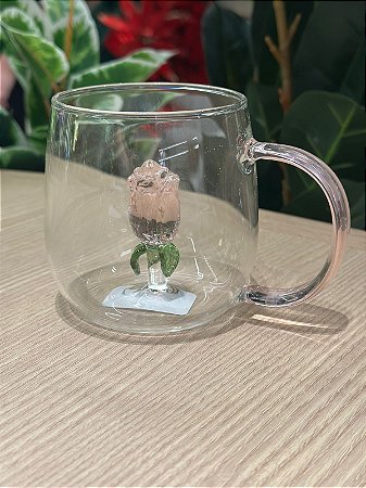 Caneca Borossilicato 3D 350ml - Rosa