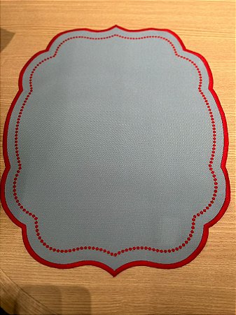 Americano Redondo Bordado Pontilhado Vermelho