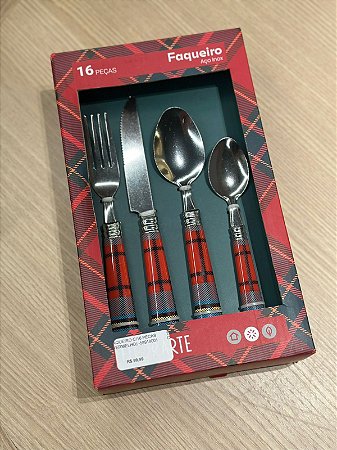 Faqueiro 16 peças Vermelho
