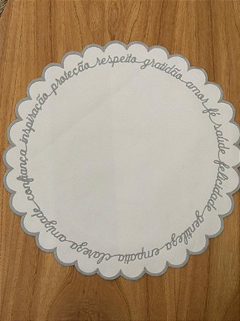 Americano redondo palavras bordado prata