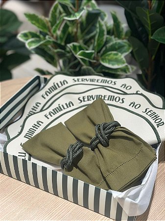 Kit Presente p/ 2 pessoas Palavras Verde c/ Branco