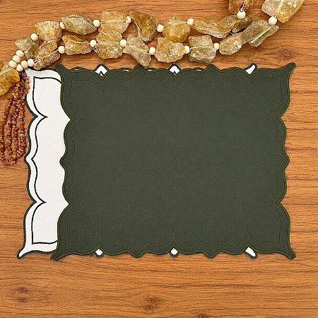 Americano Retangular liso verde musgo 45x 36
