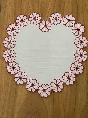 Americano Coração Flor rosa Dupla Face 35 x 38