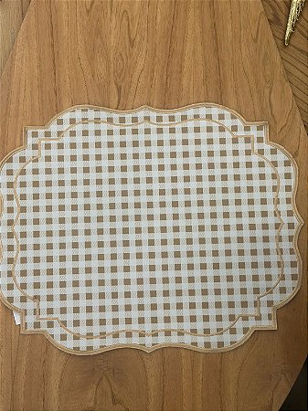 Americano Retangular Xadrez bege