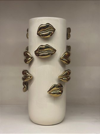 Vaso de Cêramica Boquinha Bege