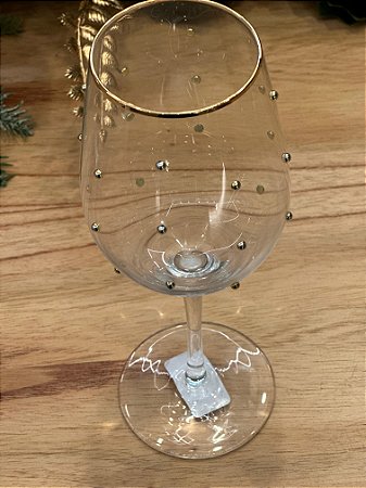 Taça Vidro Poa Ouro