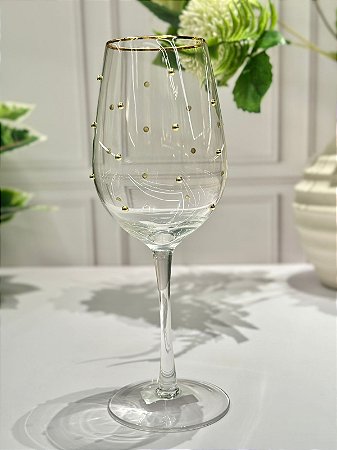Taça Vidro Poa Ouro