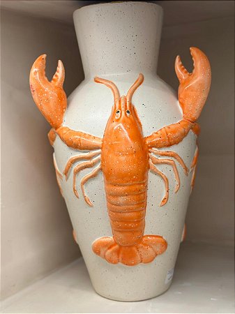 Vaso cerâmica Lagosta Bege