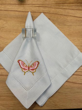 Guardanapo borboleta rosa 44x42
