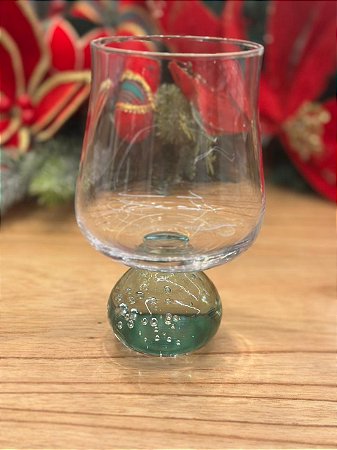 Taça vidro base esfera verde 440 ml