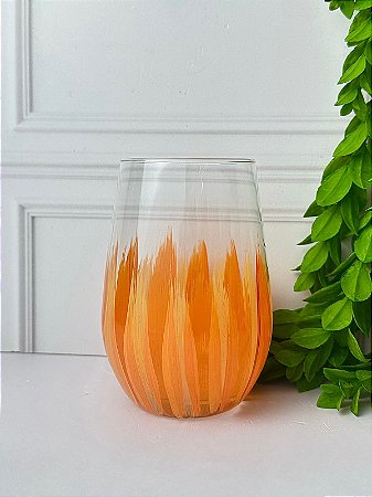 Copo pinceladas à mão colors Laranja