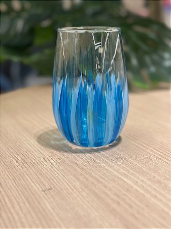 Copo pinceladas à mão colors Azul