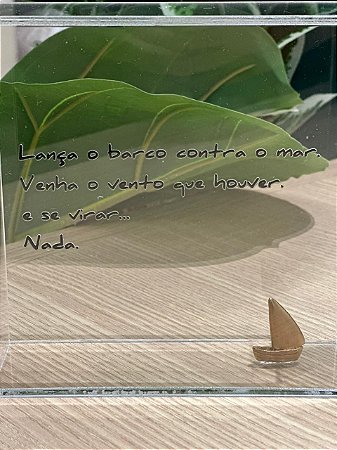 Caixa acrílico Frase Barco