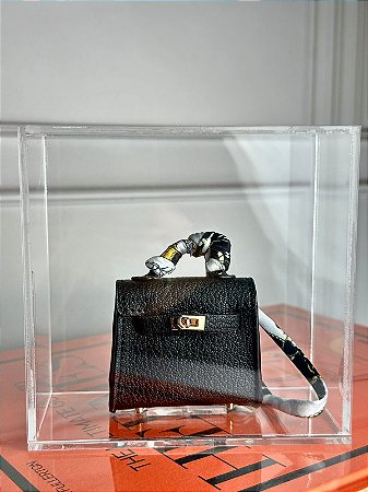 Caixa acrílica mini bag Kelly preta