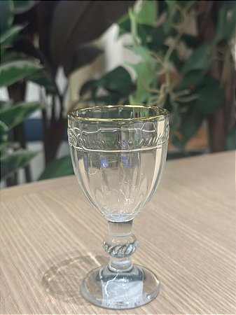 Taça cristal licor fio de ouro imperial 50 ml