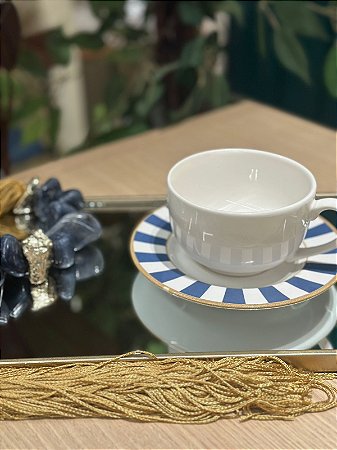 Xícara chá Stripe azul